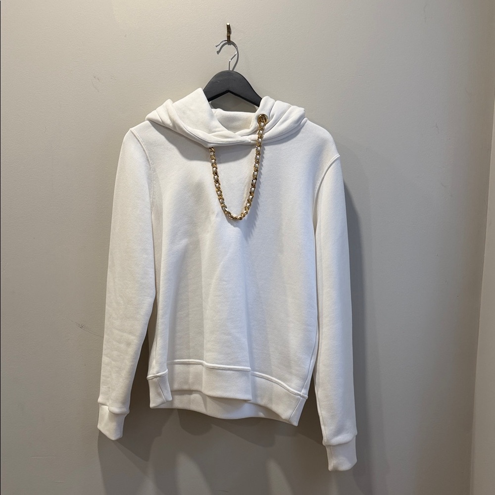Burberry White Hoodie with Gold Detail